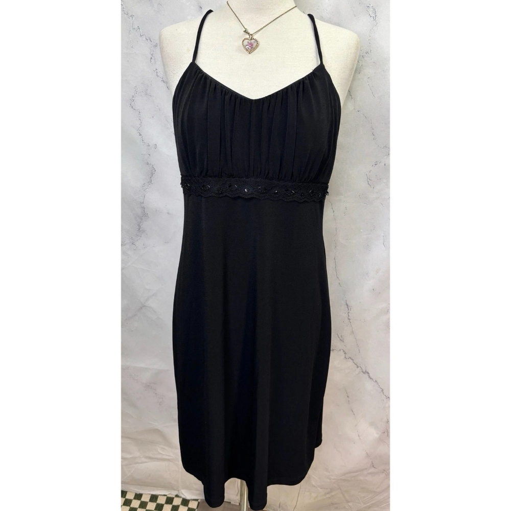 Classic Black Spaghetti Strap Cocktail Dress